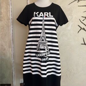 Karl Lagerfeld Black and White Striped Dress